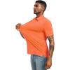 imageMens Golf Polo Shirts UPF 50 Short Sleeve Dri Fit Polos Stretch Performance Collared Golf Casual Work Business WearBright Orange