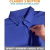 imageMens Golf Polo Shirts UPF 50 Short Sleeve Dri Fit Polos Stretch Performance Collared Golf Casual Work Business WearDeep Royal Blue