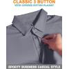 imageMens Golf Polo Shirts UPF 50 Short Sleeve Dri Fit Polos Stretch Performance Collared Golf Casual Work Business WearGrey