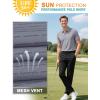 imageMens Golf Polo Shirts UPF 50 Short Sleeve Dri Fit Polos Stretch Performance Collared Golf Casual Work Business WearGrey