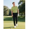 imageMens Golf Polo Shirts UPF 50 Short Sleeve Dri Fit Polos Stretch Performance Collared Golf Casual Work Business WearLight Moss Green