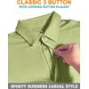 imageMens Golf Polo Shirts UPF 50 Short Sleeve Dri Fit Polos Stretch Performance Collared Golf Casual Work Business WearLight Moss Green