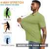 imageMens Golf Polo Shirts UPF 50 Short Sleeve Dri Fit Polos Stretch Performance Collared Golf Casual Work Business WearLight Moss Green
