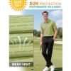imageMens Golf Polo Shirts UPF 50 Short Sleeve Dri Fit Polos Stretch Performance Collared Golf Casual Work Business WearLight Moss Green