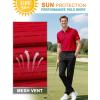 imageMens Golf Polo Shirts UPF 50 Short Sleeve Dri Fit Polos Stretch Performance Collared Golf Casual Work Business WearRed