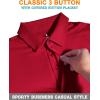imageMens Golf Polo Shirts UPF 50 Short Sleeve Dri Fit Polos Stretch Performance Collared Golf Casual Work Business WearRed