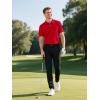 imageMens Golf Polo Shirts UPF 50 Short Sleeve Dri Fit Polos Stretch Performance Collared Golf Casual Work Business WearRed