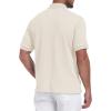 imageMens Knit Polo Shirts Casual Stylish V Neck Short Sleeve Sweater Polo Knitted Textured Johnny Collar Tops Fashion 2025Beige
