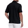 imageMens Knit Polo Shirts Casual Stylish V Neck Short Sleeve Sweater Polo Knitted Textured Johnny Collar Tops Fashion 2025Black