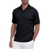 imageMens Knit Polo Shirts Casual Stylish V Neck Short Sleeve Sweater Polo Knitted Textured Johnny Collar Tops Fashion 2025Black