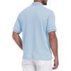 imageMens Knit Polo Shirts Casual Stylish V Neck Short Sleeve Sweater Polo Knitted Textured Johnny Collar Tops Fashion 2025Blue