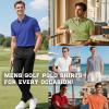 imageMens Short Sleeve Polo Shirts RegularFit Moisture Wicking Golf Shirt Stretch Solid Color Tees Golf Athletic Casual Stylish Tops White