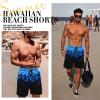imageMens Swim Trunks Hawaiian Bathing Mesh Lining Suit Swimsuits Beach Shorts with PocketsBlackblue Flame