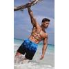 imageMens Swim Trunks Hawaiian Bathing Mesh Lining Suit Swimsuits Beach Shorts with PocketsBlackblue Flame