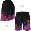 imageMens Swim Trunks Hawaiian Bathing Mesh Lining Suit Swimsuits Beach Shorts with PocketsBlackcolorful Flame