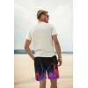 imageMens Swim Trunks Hawaiian Bathing Mesh Lining Suit Swimsuits Beach Shorts with PocketsBlackcolorful Flame