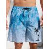 imageMens Swim Trunks Hawaiian Bathing Mesh Lining Suit Swimsuits Beach Shorts with PocketsBlue Wave