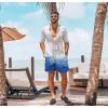 imageMens Swim Trunks Hawaiian Bathing Mesh Lining Suit Swimsuits Beach Shorts with PocketsBlue Whitebrick
