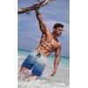 imageMens Swim Trunks Hawaiian Bathing Mesh Lining Suit Swimsuits Beach Shorts with PocketsBlue Whitebrick