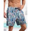 imageMens Swim Trunks Hawaiian Bathing Mesh Lining Suit Swimsuits Beach Shorts with PocketsBluesailboat
