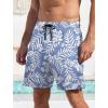 imageMens Swim Trunks Hawaiian Bathing Mesh Lining Suit Swimsuits Beach Shorts with PocketsBluewhite Flower