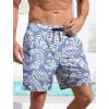 imageMens Swim Trunks Hawaiian Bathing Mesh Lining Suit Swimsuits Beach Shorts with PocketsBluewhite Flower