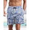 imageMens Swim Trunks Hawaiian Bathing Mesh Lining Suit Swimsuits Beach Shorts with PocketsBluewhite Flower