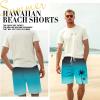 imageMens Swim Trunks Hawaiian Bathing Mesh Lining Suit Swimsuits Beach Shorts with PocketsColor Rampblack Blue