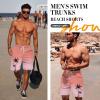 imageMens Swim Trunks Hawaiian Bathing Mesh Lining Suit Swimsuits Beach Shorts with PocketsColor Ramppink