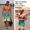 imageMens Swim Trunks Hawaiian Bathing Mesh Lining Suit Swimsuits Beach Shorts with PocketsColor Rampyellow