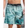 imageMens Swim Trunks Hawaiian Bathing Mesh Lining Suit Swimsuits Beach Shorts with PocketsGreen Wave