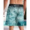 imageMens Swim Trunks Hawaiian Bathing Mesh Lining Suit Swimsuits Beach Shorts with PocketsGreen Wave