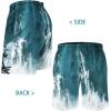 imageMens Swim Trunks Hawaiian Bathing Mesh Lining Suit Swimsuits Beach Shorts with PocketsGreen Whitesea Wave
