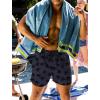 imageMens Swim Trunks Hawaiian Bathing Mesh Lining Suit Swimsuits Beach Shorts with PocketsGreypalm Tree