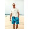imageMens Swim Trunks Hawaiian Bathing Mesh Lining Suit Swimsuits Beach Shorts with PocketsLake Blue Palm Tree