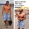 imageMens Swim Trunks Hawaiian Bathing Mesh Lining Suit Swimsuits Beach Shorts with PocketsLight Blueplam Tree