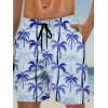 imageMens Swim Trunks Hawaiian Bathing Mesh Lining Suit Swimsuits Beach Shorts with PocketsLight Blueplam Tree
