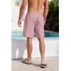 imageMens Swim Trunks Hawaiian Bathing Mesh Lining Suit Swimsuits Beach Shorts with PocketsPink Shark