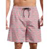 imageMens Swim Trunks Hawaiian Bathing Mesh Lining Suit Swimsuits Beach Shorts with PocketsPink Shark