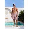 imageMens Swim Trunks Hawaiian Bathing Mesh Lining Suit Swimsuits Beach Shorts with PocketsPink Shark