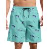 imageMens Swim Trunks Hawaiian Bathing Mesh Lining Suit Swimsuits Beach Shorts with PocketsTurquoise Shark