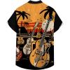 imageMens Vintage Bowling Shirt 1950s Retro Rockabilly Style Short Sleeve Button Down Music Hawaiian ShirtsGuitarhawaii