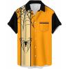 imageHalloween Shirts for Men Funny Spooky Pumpkin Ghost Spider Monster Costume Halloween Short Sleeve Button Down Shirt TopsHappy Halloween Spider