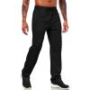 imageLzzidou Mens Lightweight Joggers with Zipper Pockets Drawstring Elastic Waistband Sweatpants Running Hiking Athletic CasualBlack