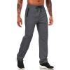 imageLzzidou Mens Lightweight Joggers with Zipper Pockets Drawstring Elastic Waistband Sweatpants Running Hiking Athletic CasualCharcoal Grey