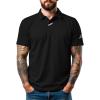imageMens Golf Polo Shirts UPF 50 Short Sleeve Dri Fit Polos Stretch Performance Collared Golf Casual Work Business WearBlack