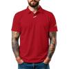 imageMens Golf Polo Shirts UPF 50 Short Sleeve Dri Fit Polos Stretch Performance Collared Golf Casual Work Business WearRed