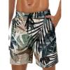 imageMens Swim Trunks Hawaiian Bathing Mesh Lining Suit Swimsuits Beach Shorts with PocketsBanana Leaves