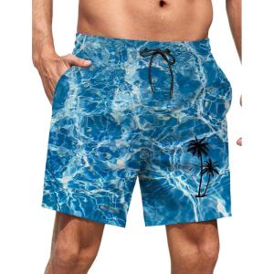 imageLzzidou Men Swim Trunks with Mesh Liner 5 Inch Inseam Board Shorts Quick Dry Bathing SuitJelly Sea