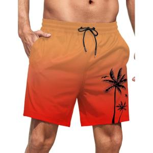 imageLzzidou Men Swim Trunks with Mesh Liner 5 Inch Inseam Board Shorts Quick Dry Bathing SuitOrange Red